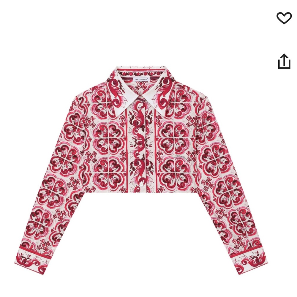 Dolce and Gabanna size 4 crop button up